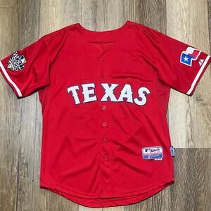 Texas Rangers Hamilton #32 World Series Majestic Authentic Cool Base Jersey 48